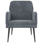 vidaXL Fauteuil Gris foncé 62x79x79 cm Velours