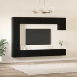 vidaXL Ensemble meuble TV 9 Pièces Chêne noir Bois d'ingénierie