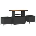 Canapé de jardin de 8 pièces avec coussins en poly rattan noir acacia