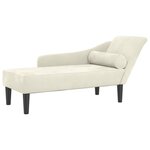 vidaXL Chaise longue avec coussins crème velours