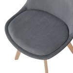 Lot de 2 chaises de salle à manger salon design moderne cuisine velours côtelé gris 03_0009614