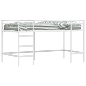 vidaXL Lit mezzanine pour enfants Uni Blanc 100 x 200 cm Acier