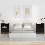 vidaXL Tables de chevet 2 Pièces Noir 49 x 36 x 61 cm Bois d'ingénierie