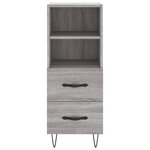 vidaXL Buffet haut Sonoma gris 34 5x34x180 cm Bois d'ingénierie