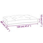 vidaXL Coussin de palette taupe 120x80x12 cm tissu
