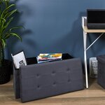 Banc coffre de rangement en suédine lina