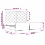 Frame de lit vidaXL Vert foncé 200x200 cm Velours