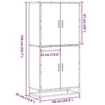 vidaXL Buffet haut chêne fumé 68x35x139 cm bois d'ingénierie