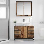 vidaXL Ensemble de mobilier de salle de bain 2 Pièces Bois ancien