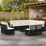 vidaXL Ensemble de canapé de jardin 12 pc Noir polyrotin