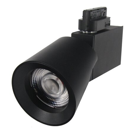 Spot led sur rail 25w 38° monophasé noir - blanc chaud 2300k - 3500k - silamp