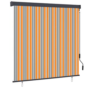 vidaXL Store Roulant Extérieur Rayé Jaune et bleu 180 x 250 cm tissu