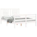 vidaXL Cadre de lit sans matelas blanc 140x200 cm bois massif