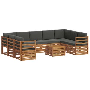 vidaXL Ensembles de canapés avec coussin 10 Pièces Naturel et Anthracite