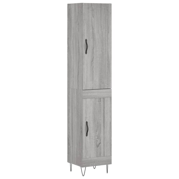 vidaXL Buffet haut Sonoma gris 34 5x34x180 cm Bois d'ingénierie