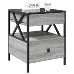 vidaXL Table de chevet avec LED infini sonoma gris 40x40x51 cm