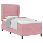 vidaXL Lit à ressorts avec matelas Rose 190 x 90 cm Polyester
