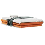 vidaXL Cadre de lit à LED sans matelas 140x190 cm bois massif