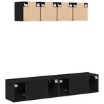vidaXL Set de 6 meubles TV - Muraux  en chêne noir