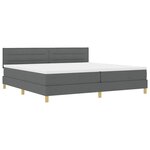 vidaXL Lit à ressort LED avec bandes LED Gris foncé 200 x 200 cm tissu