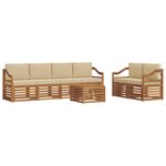 vidaXL Ensemble de canapés d'extérieur 7 pc Naturel et Beige