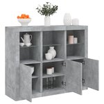 vidaXL Buffets avec lumières LED 3 Pièces gris béton bois d'ingénierie
