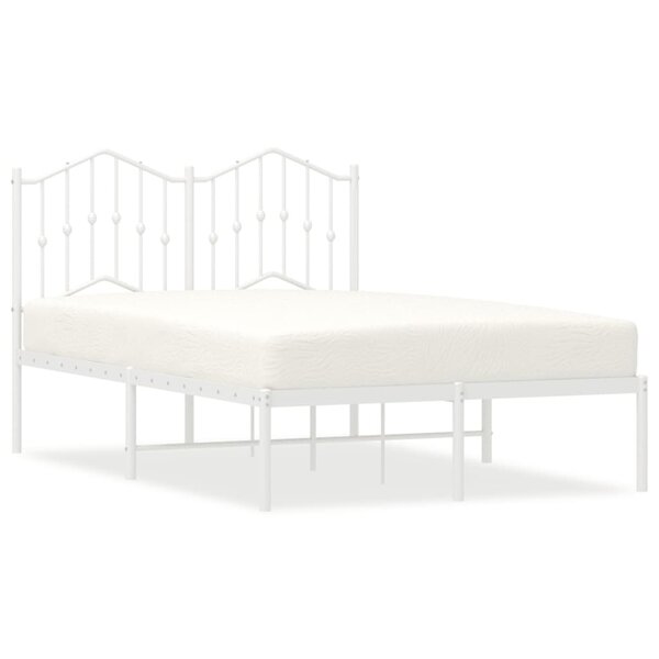 vidaXL Cadre de lit métal sans matelas et tête de lit blanc 120x200 cm