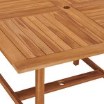 vidaXL Table à dîner de jardin 110x110x75 cm Bois massif de teck