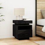 Table de chevet vidaXL avec lumières LED Chêne Noir 40x39x48 5 cm