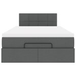 vidaXL Lit ottoman avec matelas et LED gris foncé 120x200 cm tissu