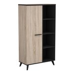 Ensemble séjour enfilade + table haute + vitrine - Décor chêne brossé