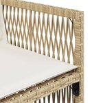 vidaXL Chaises de jardin avec coussins lot de 4 beige résine tressée