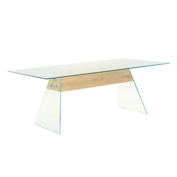 Vidaxl table basse mdf et verre 110 x 55 x 40 cm couleur de chêne