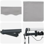 Auvent Rétractable Automatique vidaXL avec LED Gris Clair 400x300 cm