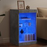 vidaXL Buffet avec lumières LED gris béton 41x37x67 cm