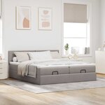 VidaXL Cadre de lit ottoman avec matelas taupe 200x200cm tissu