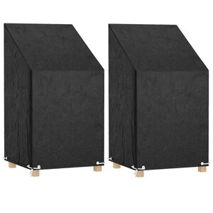 vidaXL Housses de chaise de jardin 2 Pièces 8 œillets 65x65x80/120 cm PE