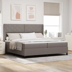 vidaXL Lit à ressorts avec matelas Taupe 200 x 200 cm tissu