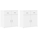 vidaXL Buffets 2 Pièces blanc 79x38x80 cm bois d’ingénierie