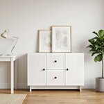 vidaXL Buffet Blanc brillant 89 x 34 5 x 60 cm Bois d'ingénierie