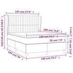 vidaXL Sommier à lattes de lit et matelas Gris clair 140x190cm Velours