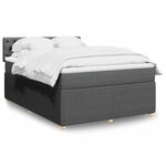 vidaXL Sommier à lattes de lit avec matelas Gris foncé 160x200cm Tissu