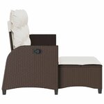 vidaXL Canapé de jardin inclinable coussins forme L marron polyrotin