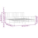 vidaXL Cadre de lit métal sans matelas avec pied de lit noir 183x213cm