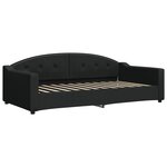 vidaXL Lit de jour avec gigogne et tiroirs noir 100x200 cm tissu