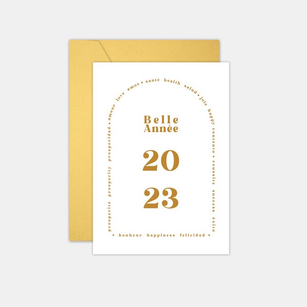 Lot de 25 cartes de voeux arche or