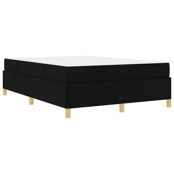 vidaXL Lit à ressorts avec matelas Blanc et Noir 140 x 190 cm tissu