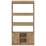 vidaXL Buffet haut chêne artisanal 92x33x180 cm bois d'ingénierie