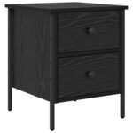 vidaXL Cabinet de Chevet avec tiroir Chêne noir 40 x 42 x 50 cm