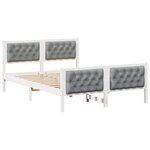 vidaXL Cadre de lit Gris clair 140 x 190 cm Pin massif